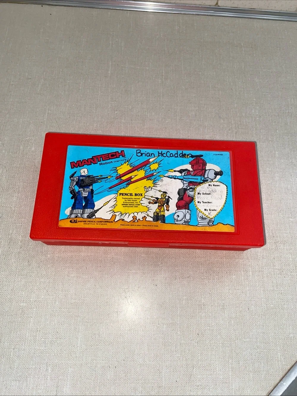 Mantech‎ Robot Warrior Vintage Plastic Crayon Pencil Box USA Made
